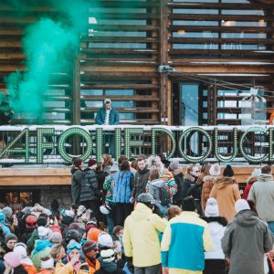 revellers party at la Folie Douce in Avoriaz