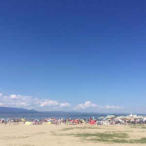 Sand beach on Lac Leman