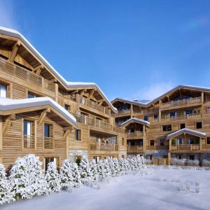 luxury chalet apartments cgi snowy