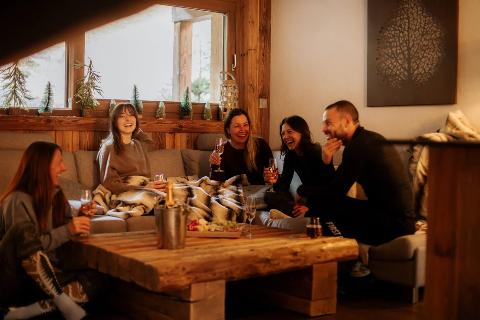 Guests Apres Drinks and Nibbles Chalet Kapa