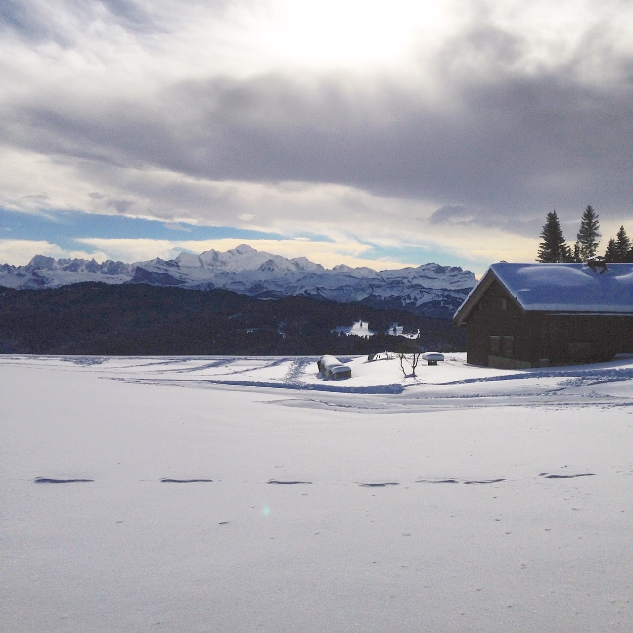 Snowshoeing On Mont Chery