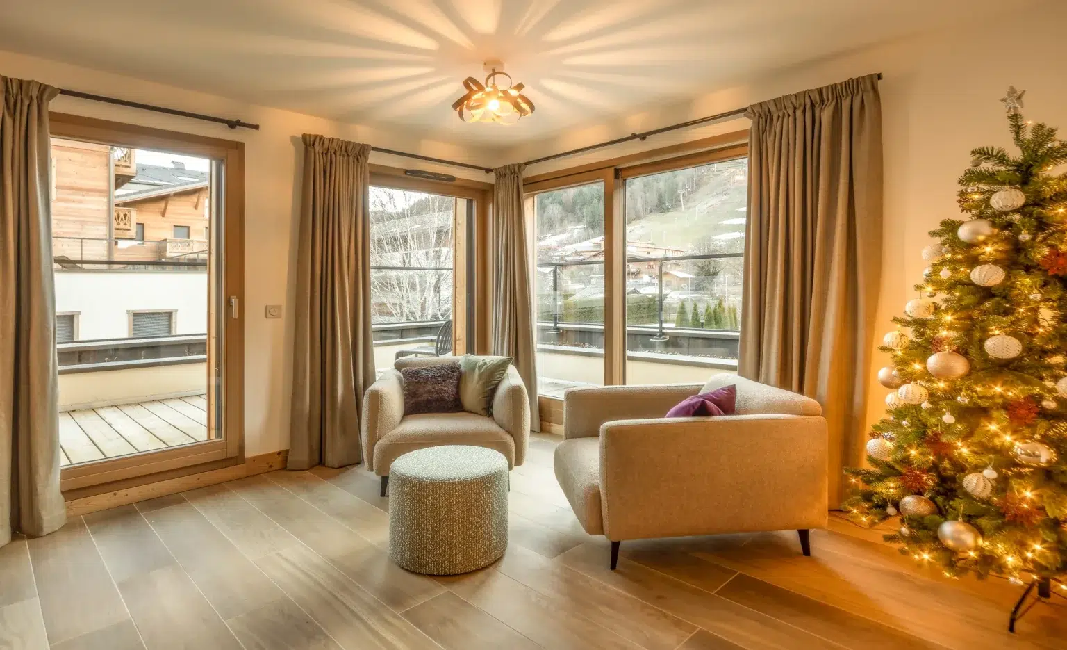 Elevation Alps - Margaux - Sitting Zone With View to Pleney Ski Slopes